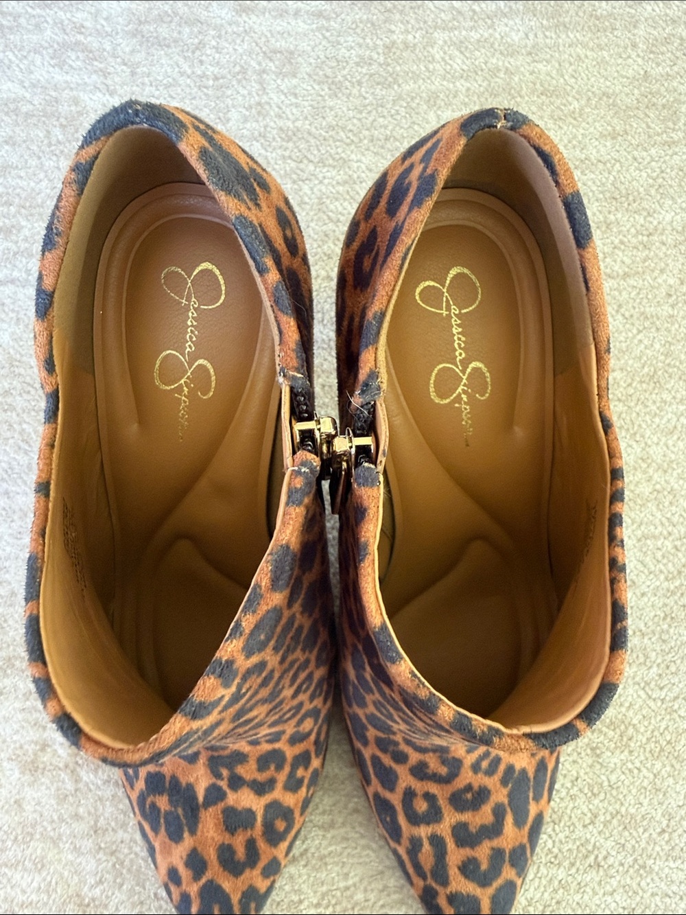 Jessica Simpson Leopard Print Pointed Toe Ankle Booties - Picture 3 of 9